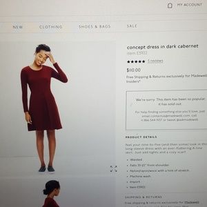 Nwt Madewell concept dress in dark cabernet